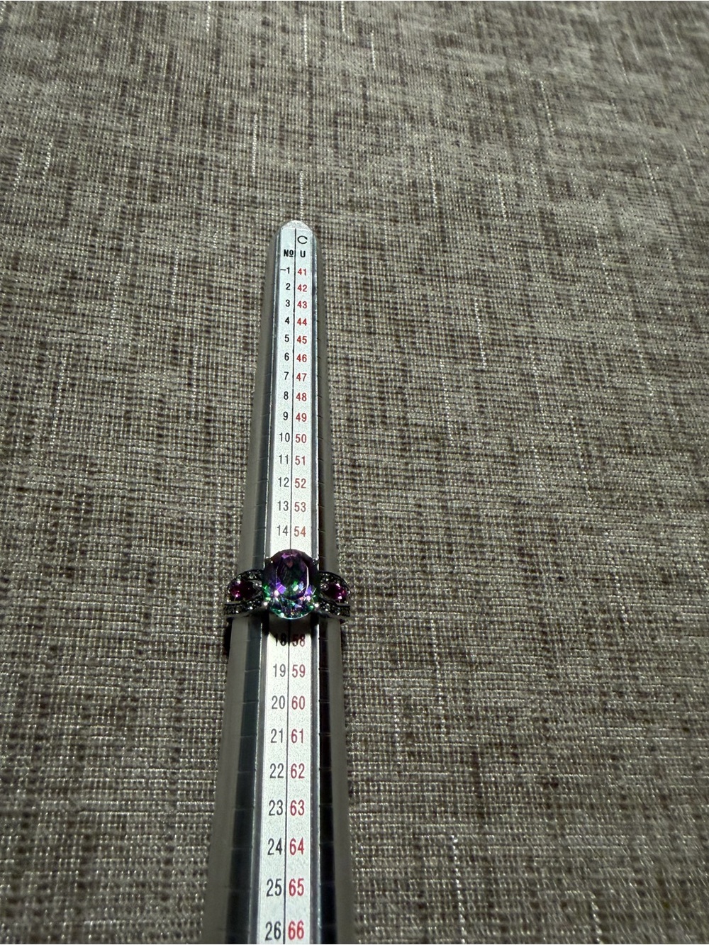 Silver-Tone Purple Mystic Topaz Statement Ring for Women